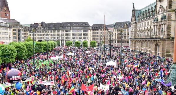 Proteste in Hamburg, schon vor Beginn des Treffens